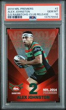 ALEX JOHNSTON PSA 10 NRL 2014 Premiers RED Limited  /500 ROOKIE card #PC2 🔥📈