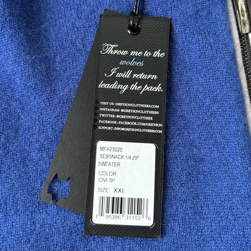 Greyson Sebonack 1/4 Zip Cashmere Wool Golf Sweater Blue Mens 2XL NWT MSRP $285 - 第 3/10 張圖片
