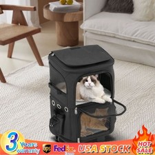 Double-Compartment Pet Rolling Carrier Pet Carrier with Wheels Pet Trolley Bag