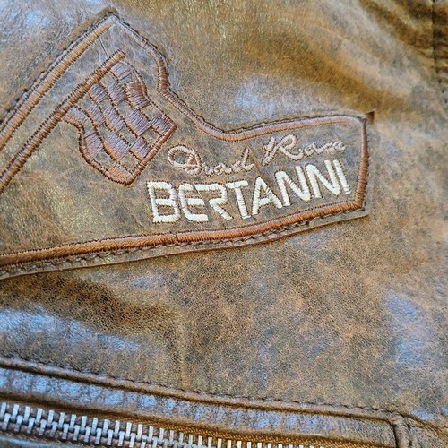 Leather Jacket Men's Size 2XL Biker Motorcycle Vintage Distressed Brown Bomber - Picture 10 of 13