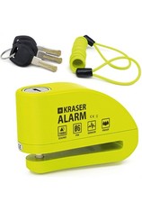 KRASER KR6Y Bremsscheibenschloss mit Alarm 110 dB, verst&auml;rkt, 3 Schl&uuml;ssel (2 Ers