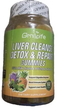 GrnLife Liver Cleanse Detox & Repair 60 Gummies Immune Digestive Enzymes Liver