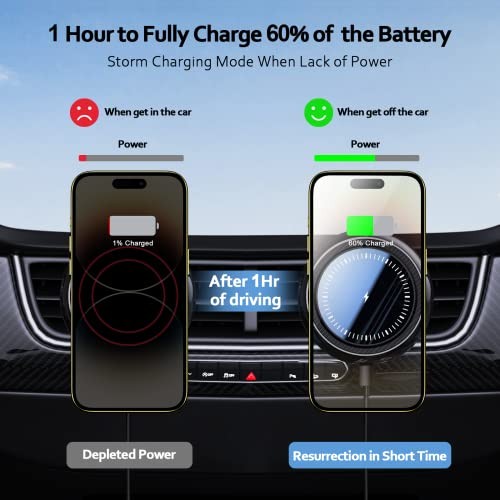 UCOMX MAGNETIC CAR MOUNT CHARGER 15W BULLET SPEED CHARGING MOUNT - BLACK - 第 3/5 張圖片