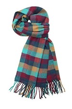 Soft  Warm Tartan Plaid Checked Cashmere Feel Winter Burgundy Teal Check