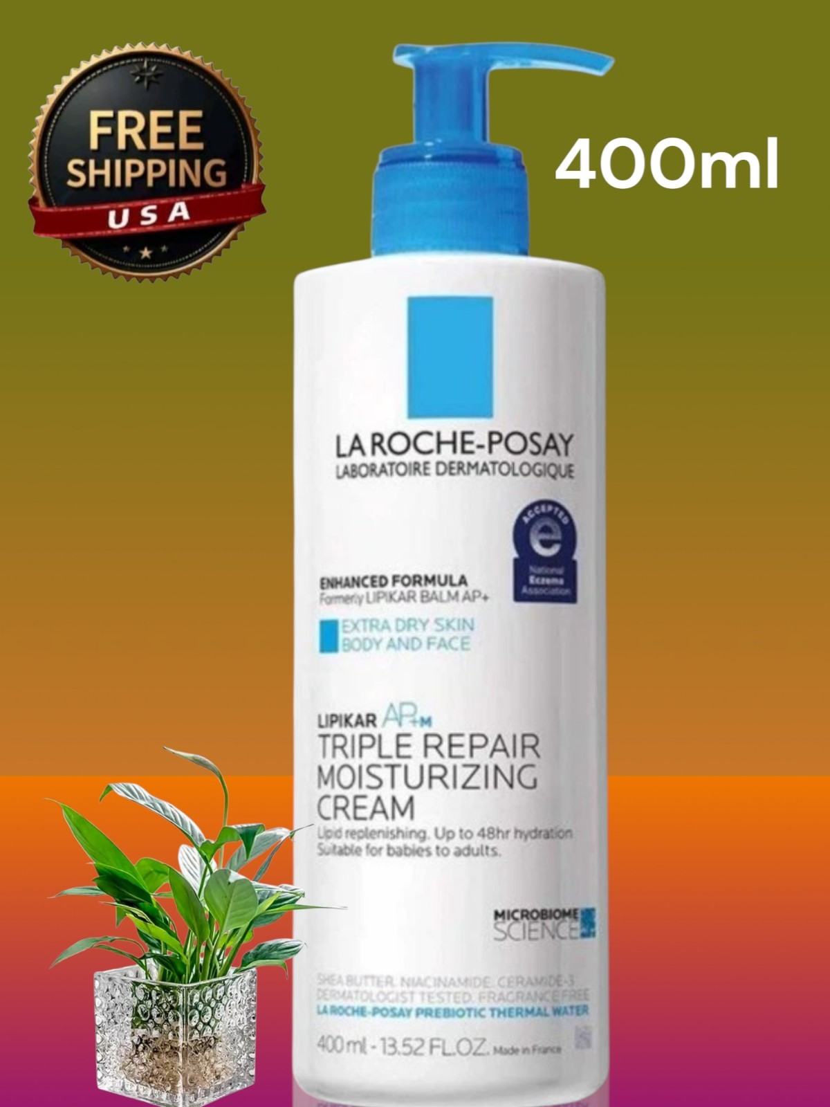 La Roche Posay Lipikar Baume (AP+M) Skin Moisturizing Cream, 400ml EXP 05/ 2027