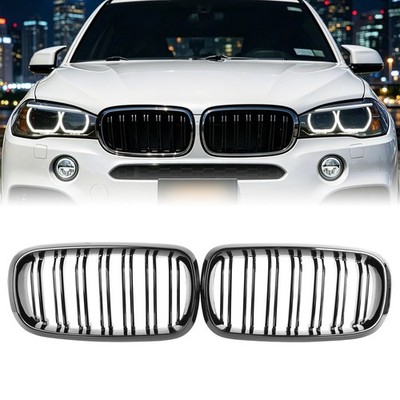 für BMW X5 F15 X6 F16 ab 2013 Nieren Grill Doppelsteg passend Glanz Schwarz