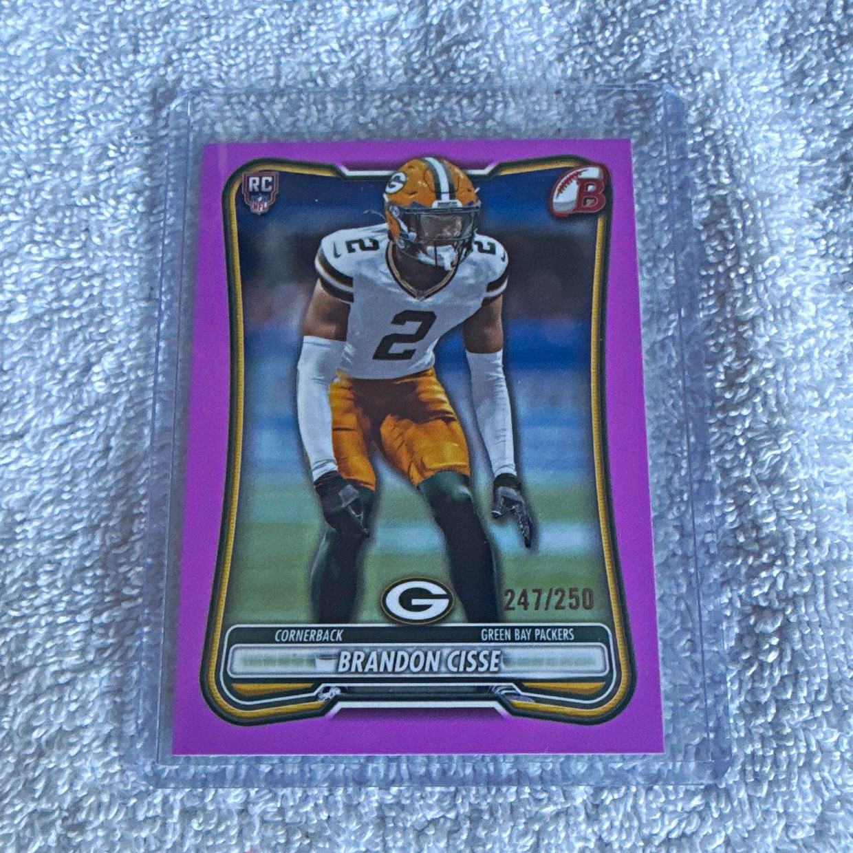 Topps 2024 Bowman Brandon Cisse Packers Rookie Purple #190 247/250
