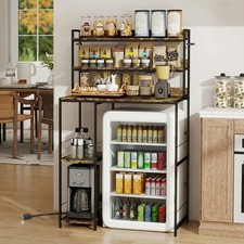 Mini Supporto Frigo 5 Livelli con Striscia Elettrica, Carrello Portaoggetti Regolabile a Rotolo