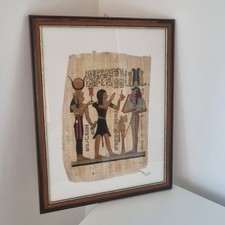 Quadro Papiro Egiziano con Cornice Legno - Arte Egizia Antico con Geroglifici