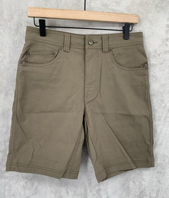 Prana Shorts Mens 28 Green Brown Brion 9'' Hiking Outdoor Performance Stretch