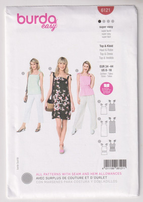 6121 BURDA Easy - Sleeveless TOP & DRESS - Sz 8/10/12/14/16/18