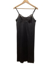 VTG Vassarette full slip lingerie USA Black Sz 34/26 Nylon Adjustable Straps