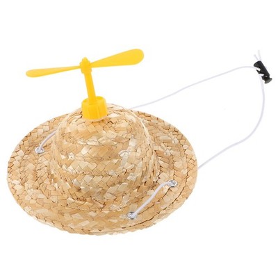Pets Hat Adjustable Strap Woven Hat Pets Straw Hat Dog Sombrero Hat Pets Cap