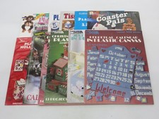 Lot of 12 Plastic Canvas Craft Patterns mixed themes animals baby calendar