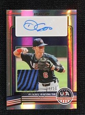 2023 Panini USA Baseball Stars & Stripes Materials Hat 8/10 Dylan Cupp Auto 0j81