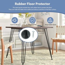 Hairpin Table Legs 40" Coffee Table Metal Legs 3-Rod Black Iron Set of 4