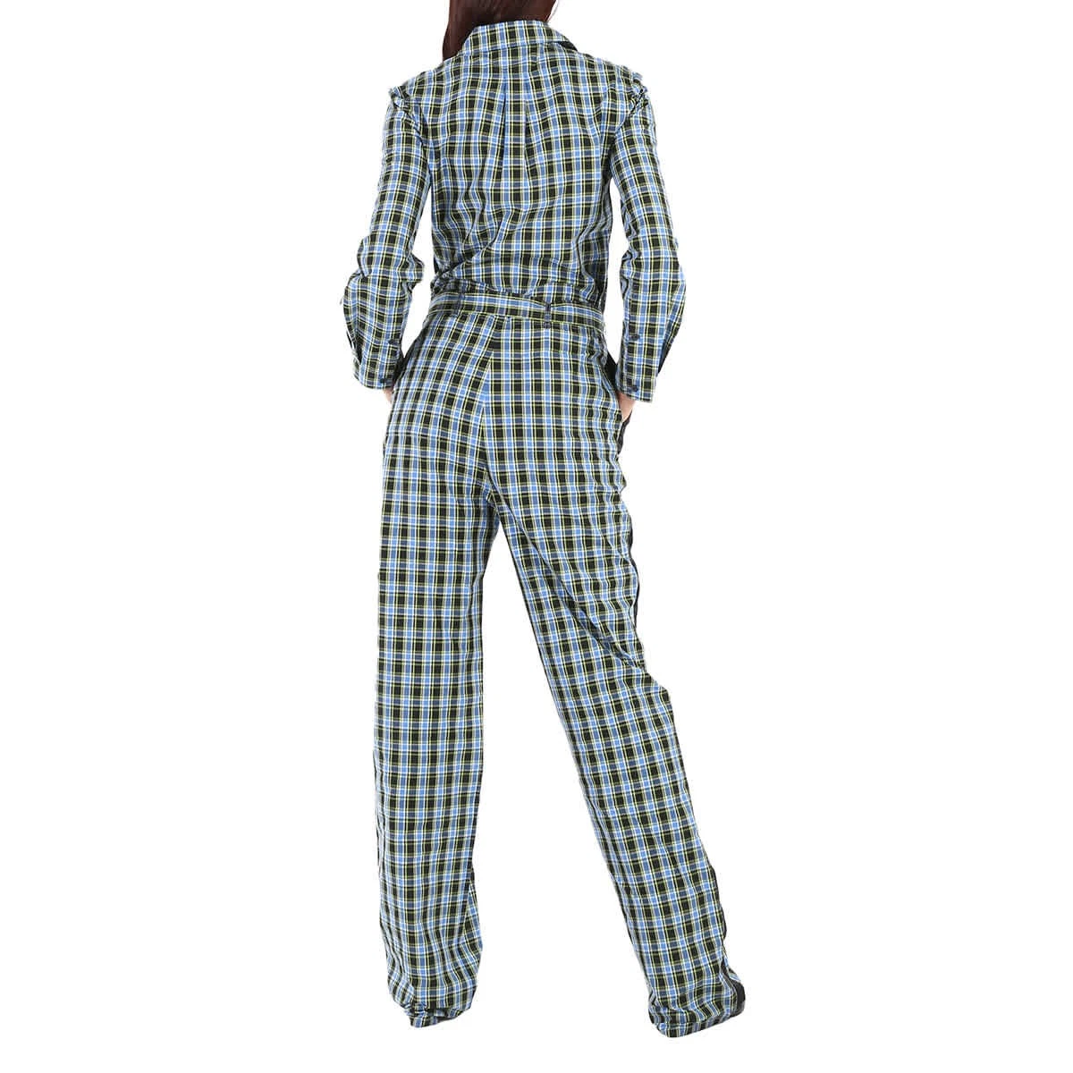 Mono Burberry Damas Azul Azul Azure Lampton Cuadros Corbata Cintura, Marca Talla 4 (EE. UU.