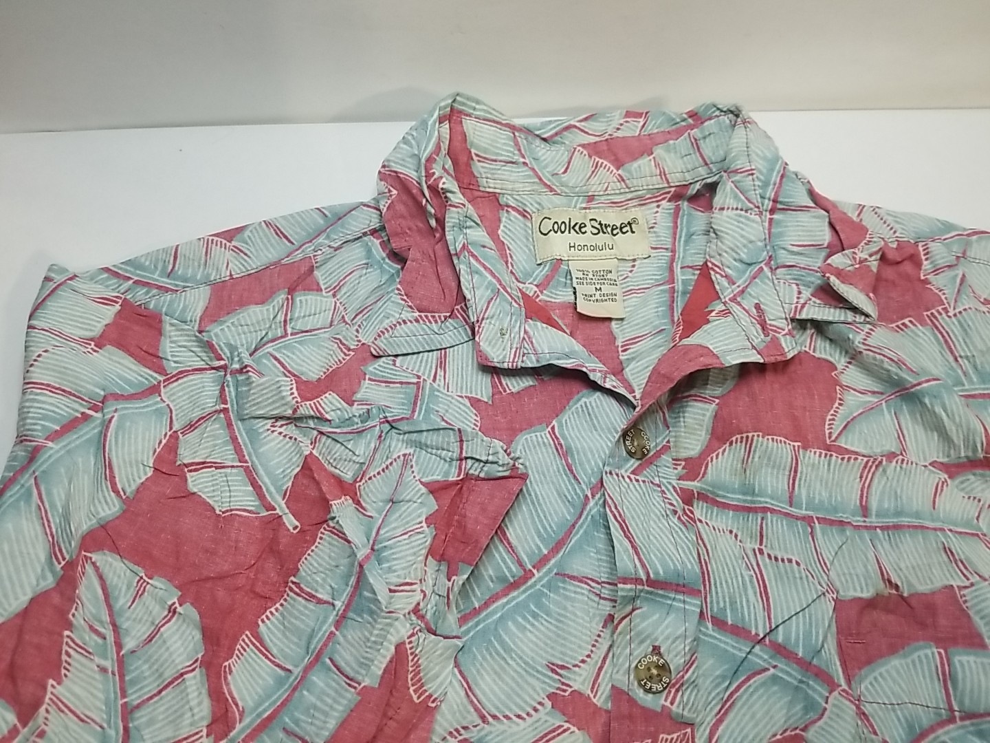 Cooke Street Mens Short Sleep Button Up Hawaiian Shirt Medium
