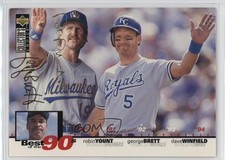 1995 Collector's Choice Gold Foil Signature Robin Yount George Brett HOF 0uz9