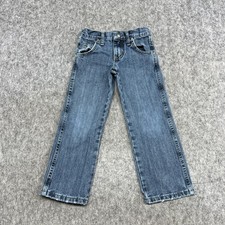 Wrangler Jeans Boys 5 Blue Retro Relaxed Straight Adjustable Waist Denim Casual