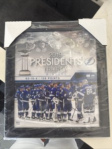 2019 Fanatics Presidents Trophy Winners Framed Game Used Puck 26/219