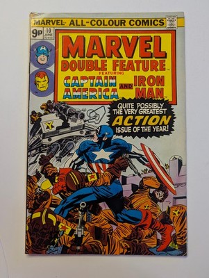 Marvel Double Feature #10, Marvel Comics, 1975, Captain America and Iron Man