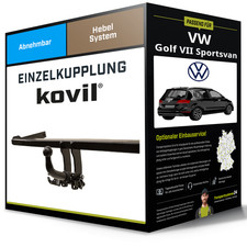 Abnehmbare Anhängerkupplung für VW Golf VII Sportsvan 14- Typ AM1 Kovil NEU