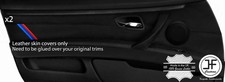 Schwarz Stich Tri Streifen 2X Vorne T�r Karte Rand Leder Abdeckung F�r BMW E92