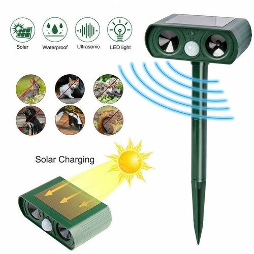 1-5Pcs Animal Repeller Ultrasonic Solar Power Outdoor Pest Cat Mice Deer Sensor - Picture 2 of 13