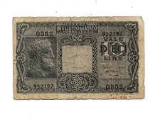 10 Lire, Geldschein Italien 1944