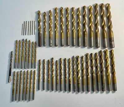 Lot of 50 Metal High Speed Drill Bits Nice Quality Various Sizes