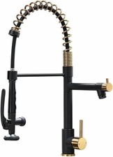 Stylish Black Gold Kitchen Faucet with High-Arc Spout and Aerated Pot Filler