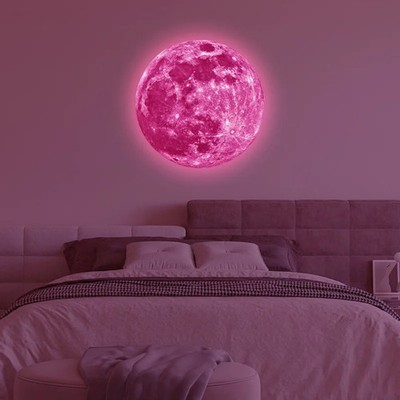 Leuchtende Mond Wandaufkleber PVC Kinderzimmer Dekor leuchtend Tapete