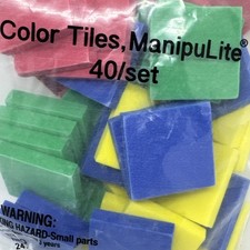 Lot of 1" Foam Squares 40/count Red Yellow Green Blue