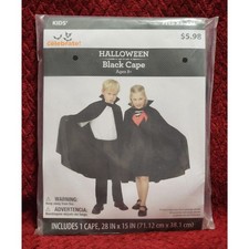 Halloween Youth Vampire Black Cape Fits XS-2XL Way To Celebrate New