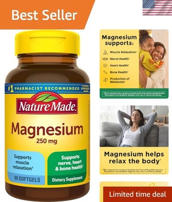 90-Day Supply of Magnesium 250mg Softgels - For Relaxation & Overall Wellness