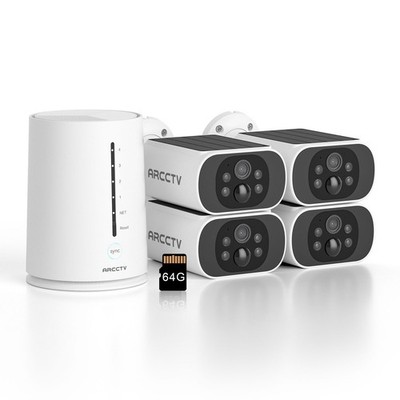 ARCCTV Akku Solar Kabellose Überwachungskamera Set WLAN Außen Funk Audio Kameras