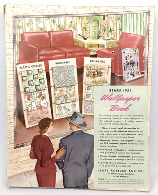#ad Vintage 1952 Sears Roebuck And Co Wallpaper Book Sample Catalog New Arrival $129.99