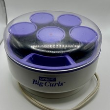 Conair Big Curls TS6, 5 Hot Rollers Purple Compact  No Clips, No Box TESTED