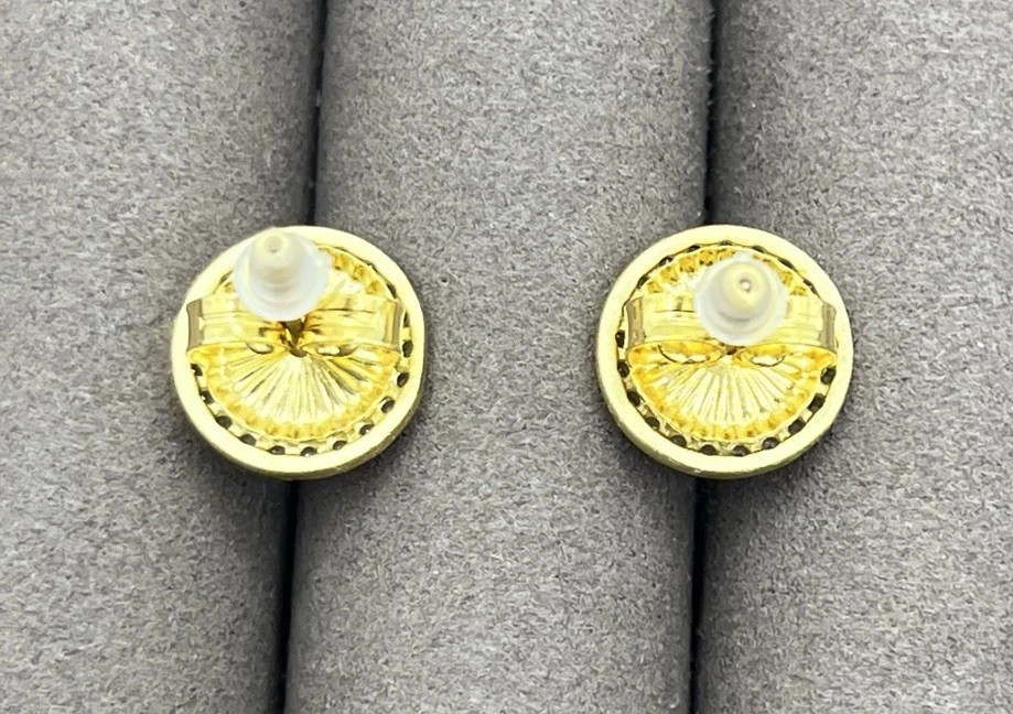Aretes de trébol Freida Rothman de oro de 14 k y rodio sobre plata de ley NUEVO Foto 3 de 4