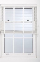FURNISHED Venetian Blinds - White Faux Wood W)130cm (L)210cm