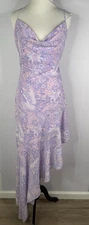 Lovers + Friends Keoni Dress Sz M Asymmetric Hi-Low Backless Dress Purple $238