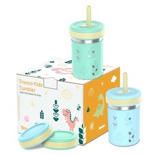  2 Pack 10 oz 2-in-1 Stainless Steel Tumbler Cups with Silicone Sleeves, Spi...