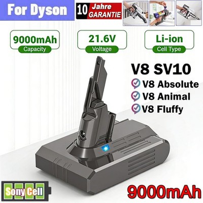 9000mAH Original Akku für Dyson V8 SV10 Absolute Animal Absolute Motorhead 21.6V