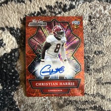 CHRISTIAN HARRIS 2022 WILD CARD NIL RC AUTO 8/8 JERSEY MATCH  RED LASER SSP