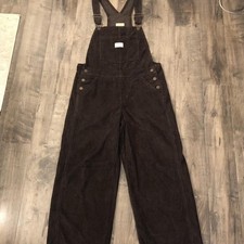 Levi's Premium Baggy Corduroy Women's Overalls Size Small Brown