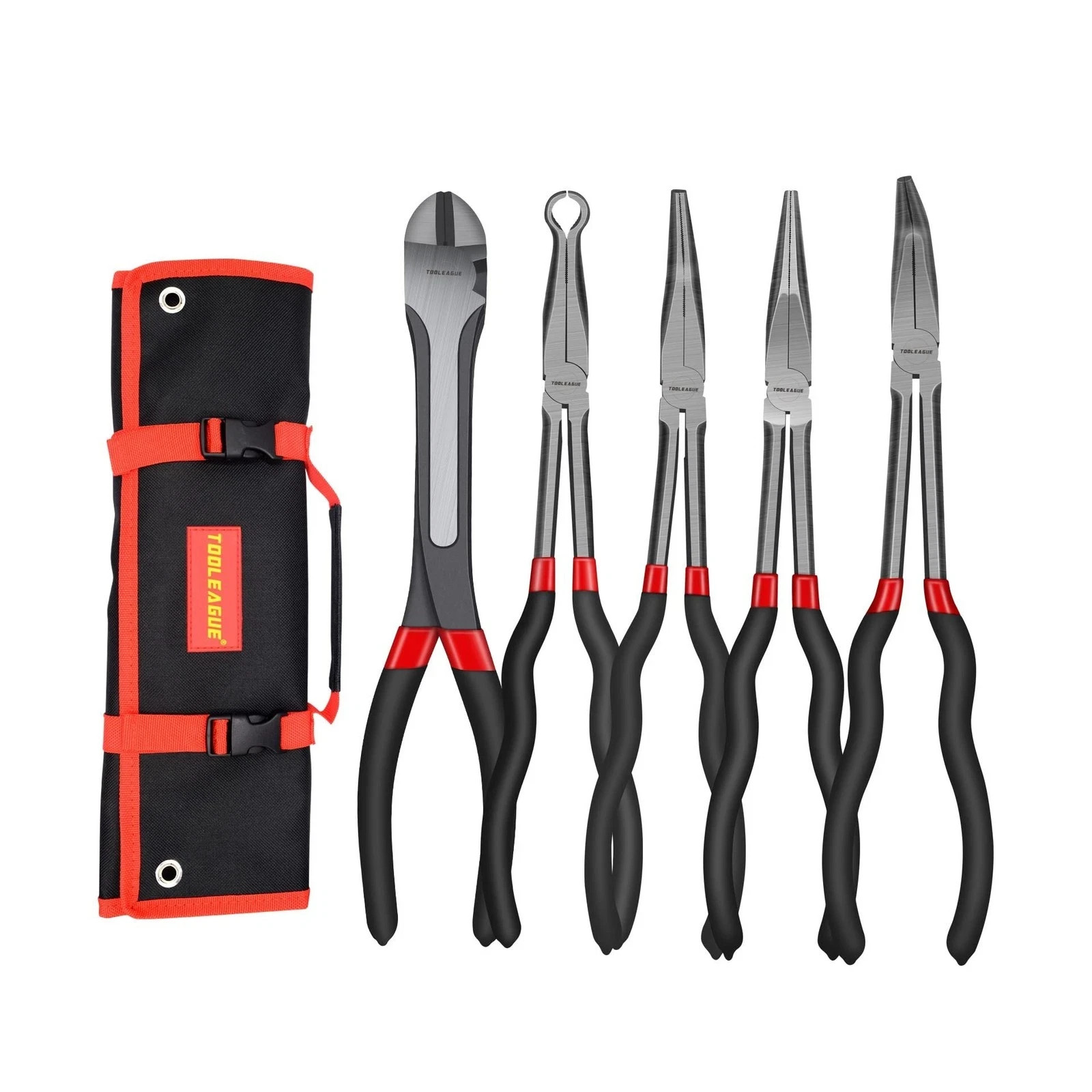 TOOLEAGUE 5Pc 11" Long Reach Needle Nose Pliers Set, SHIPS FROM USA FREE SHIPPIN
