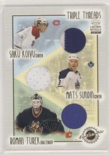 2001 Pacific Crown Royale Triple Threads Saku Koivu Mats Sundin Roman Turek 1o3