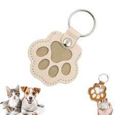 Pet Memorial Gifts for Cat Dog, Cute Leather Paw Keychain, Pet Hair Keepsake ...