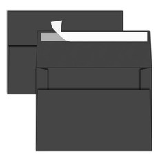 50 Pack Black A7 Envelopes Self Seal 5x7 Invitation Wedding Birthday Card